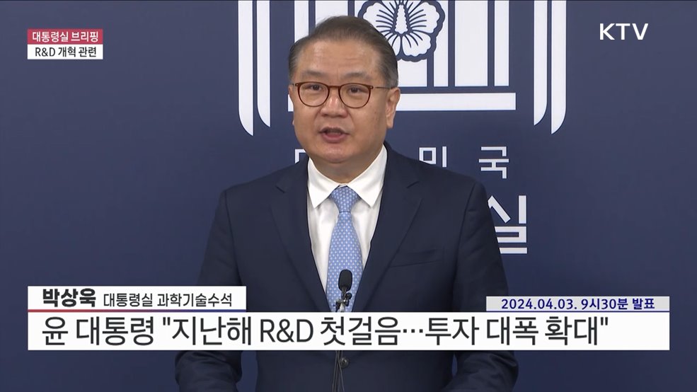 대통령실 브리핑 - R&D 개혁 관련