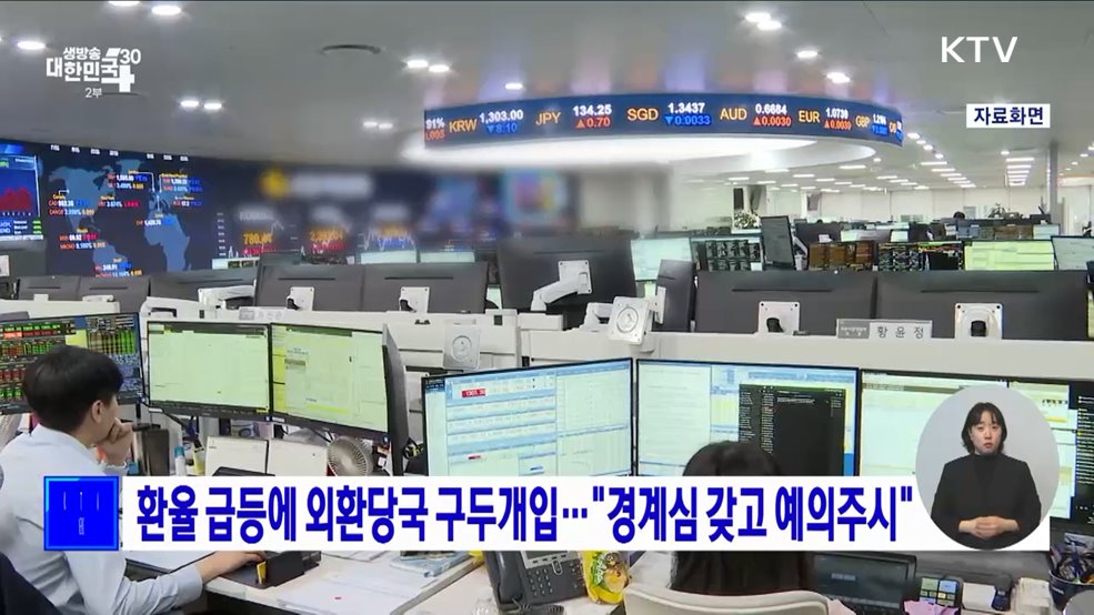 환율 급등에 외환당국 구두개입···"경계심 갖고 예의주시"