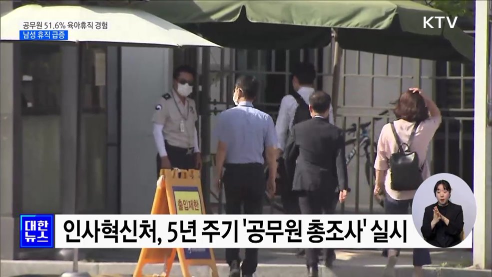 공무원 절반 이상 '육아휴직' 경험···남성 휴직 급증