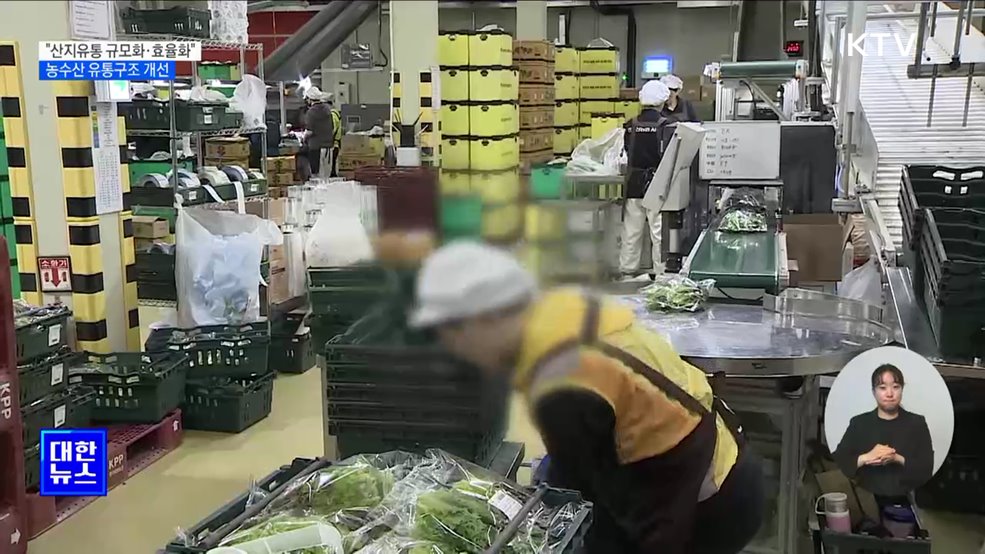 "산지유통 규모화·효율화로 농수산 유통구조 개선"