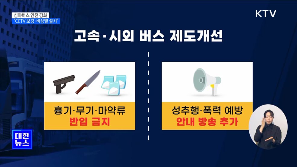 "심야버스 CCTV 사각 없애고, 비상벨 설치"