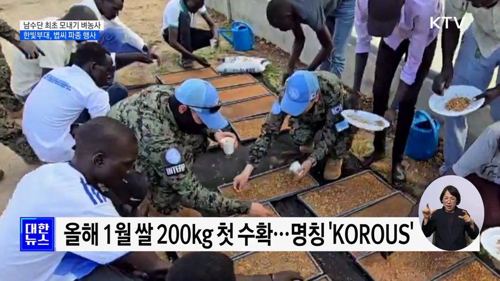 남수단 최초 모내기 벼농사 전수···볍씨 파종 행사