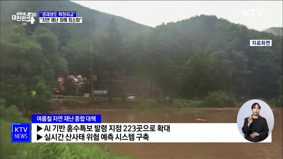 "경제영토 확장외교···여름철 자연 재난 피해 최소화"