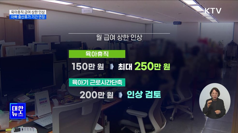 육아휴직 급여 최대 250만 원···아빠 출산휴가 기간 연장