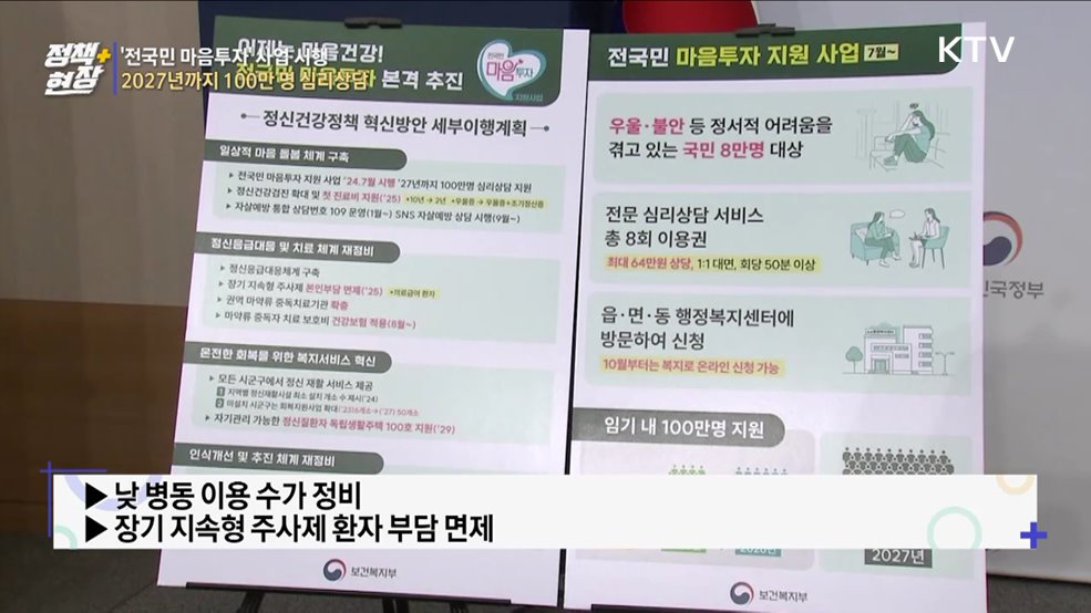 '전국민 마음투자' 사업 시행···2027년까지 100만 명 심리상담