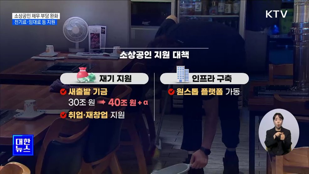 소상공인 채무 부담 완화···전기료·임대료 등 지원