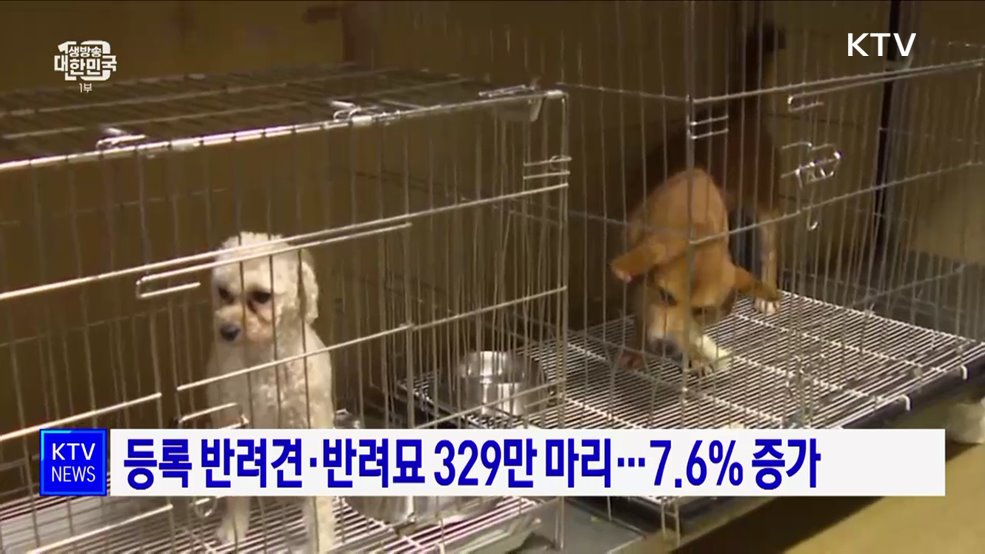 등록 반려견·반려묘 329만 마리···7.6% 증가