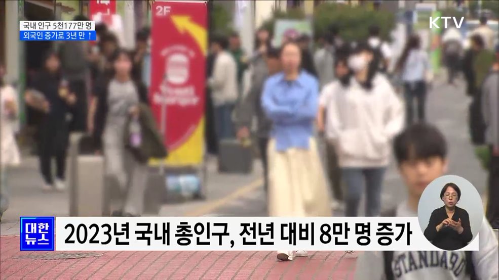 국내 총인구 5천177만 명···외국인 증가로 3년 만에 반등