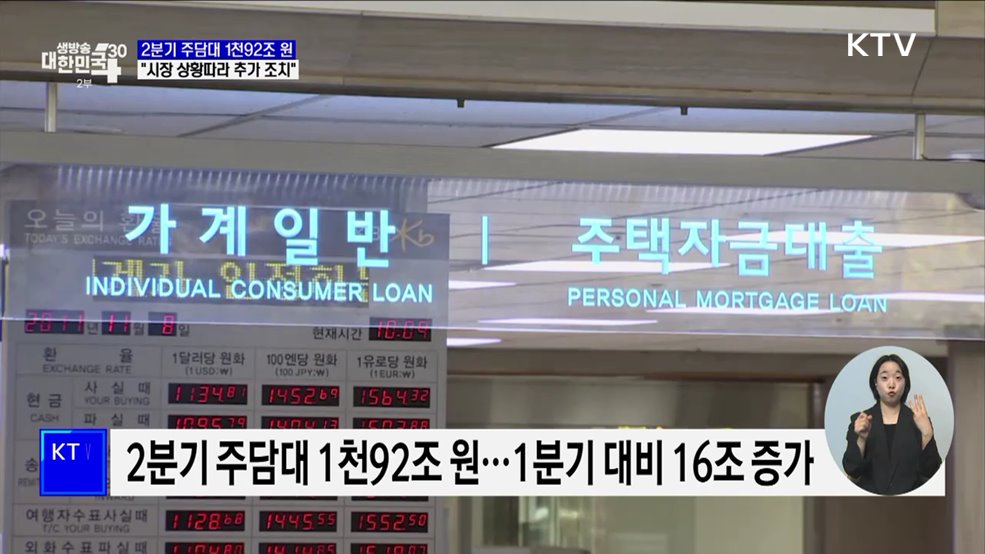 계속 늘어나는 주담대···"필요시 추가조치"