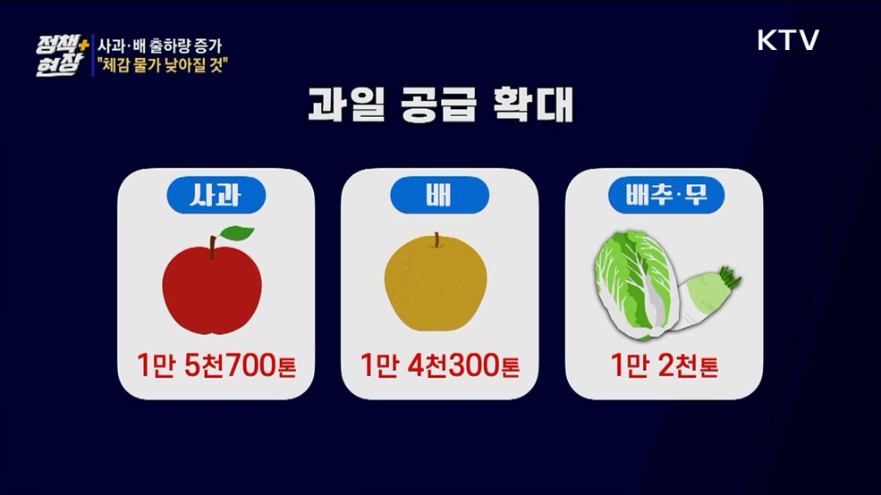 사과·배 출하량 증가···"체감 물가 낮아질 것"