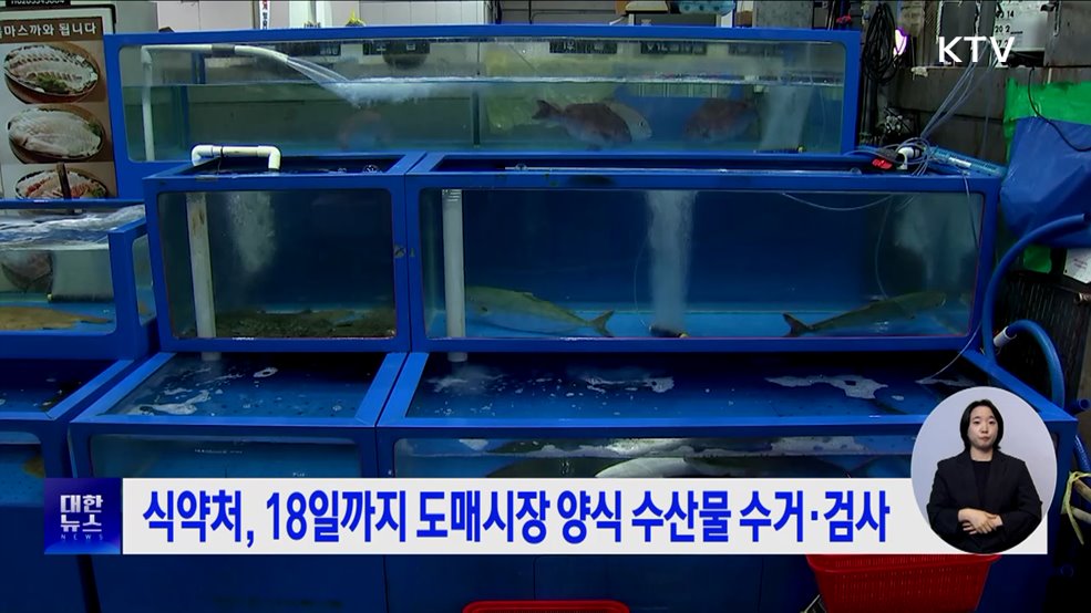 식약처, 18일까지 도매시장 양식 수산물 수거·검사
