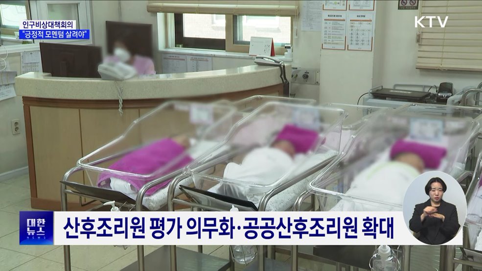 인구비상대책회의···"긍정적 모멘텀 살리는 데 역량 집중"