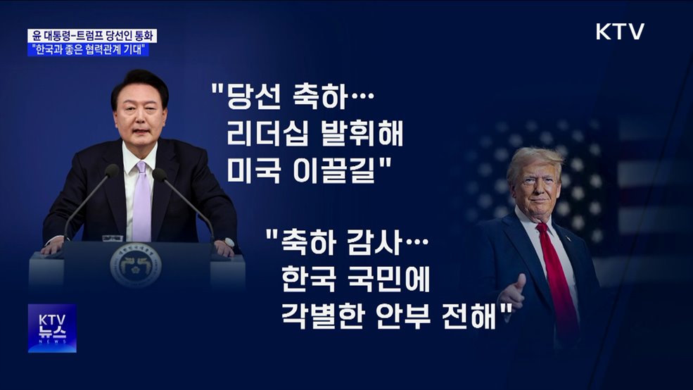 윤 대통령, 트럼프와 통화···"이른 시일 내 회동"