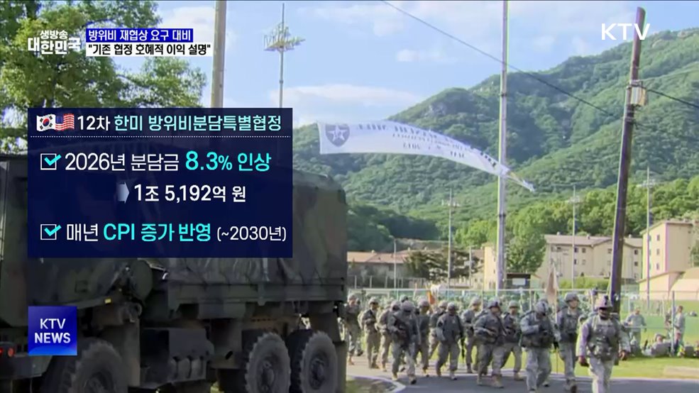 방위비 재협상 요구 시 "기존 협정 호혜적 이익 설명"
