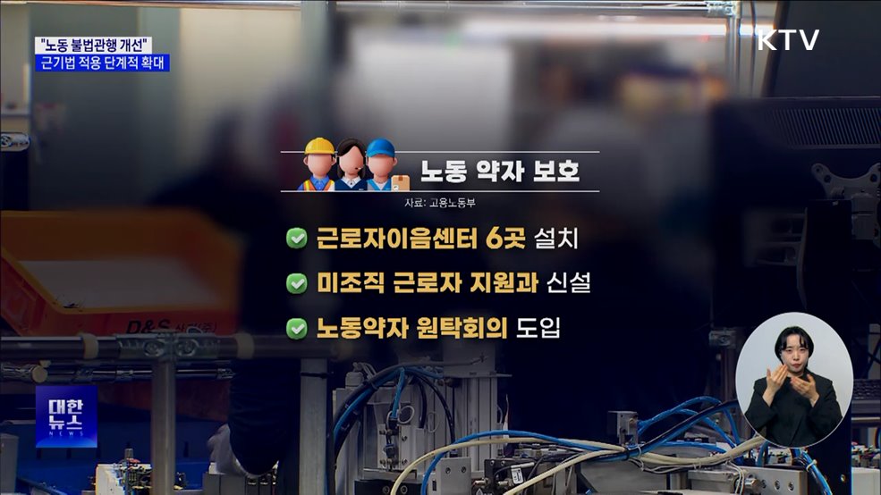 "노동 불법관행 개선···근기법 적용 단계적 확대"