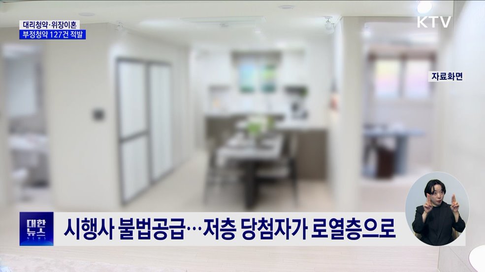 대리청약·위장이혼···부정청약 127건 적발