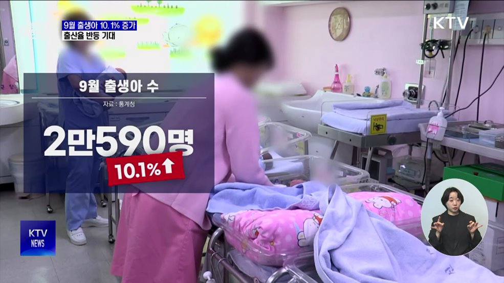 9월 출생아 10.1% 증가···9년 만에 출산율 반등 기대