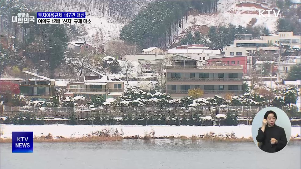 토지이용규제 147건 개선···여의도 12배 '산지' 규제 해소