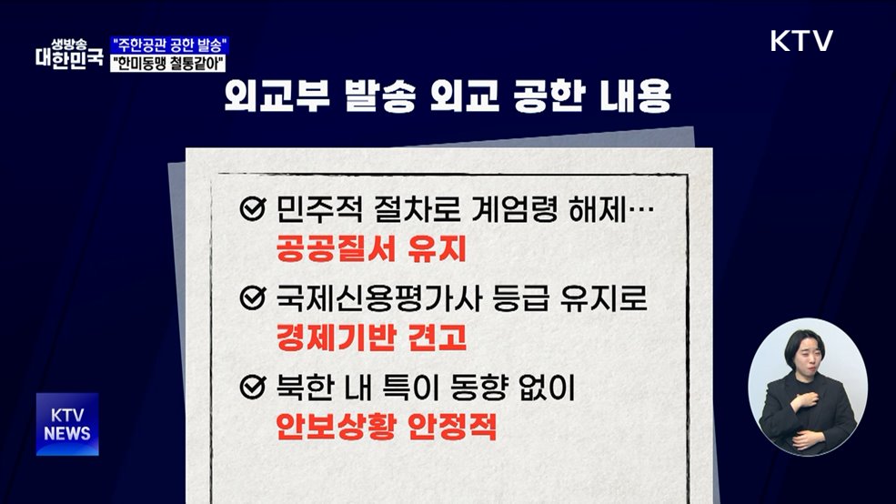 "'여행경보 조정' 불필요 공한 보내···한미동맹 철통같아"