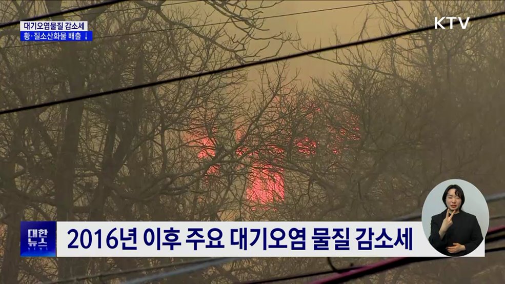 대기오염물질 6년간 감소세···황·질소산화물 배출↓