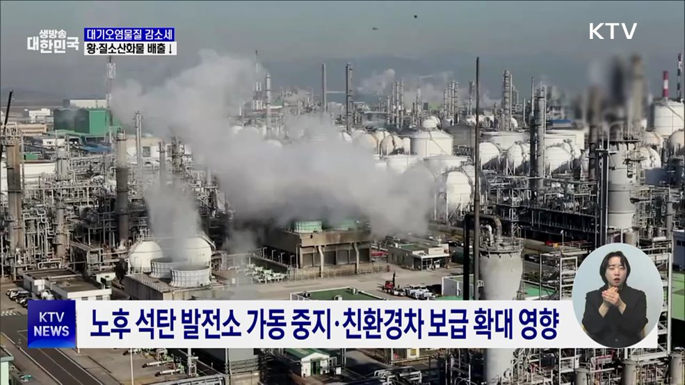 대기오염물질 6년간 감소세···황·질소산화물 배출↓