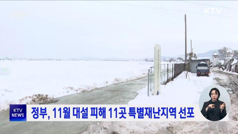 정부, 11월 대설 피해 11곳 특별재난지역 선포
