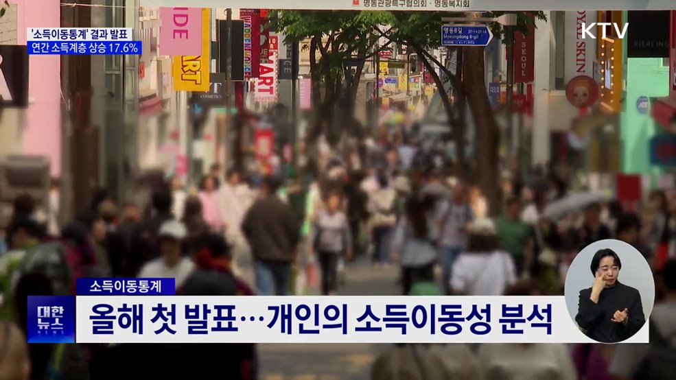 '소득이통통계' 첫 발표···계층 상승 10명 중 2명 미만