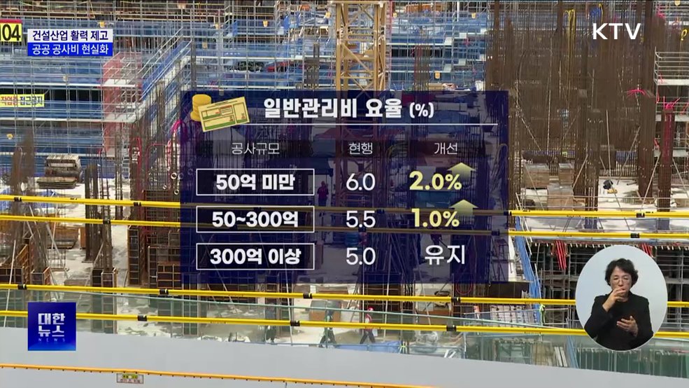 공공 공사비 현실화 등 '건설산업 활력 제고 방안' 발표