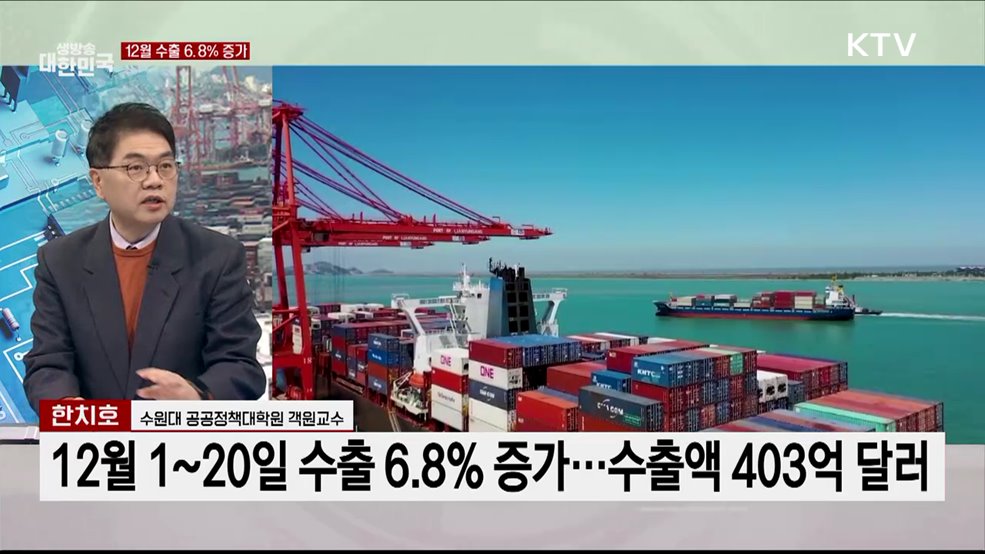 반도체가 견인한 12월 수출, 6.8% 증가