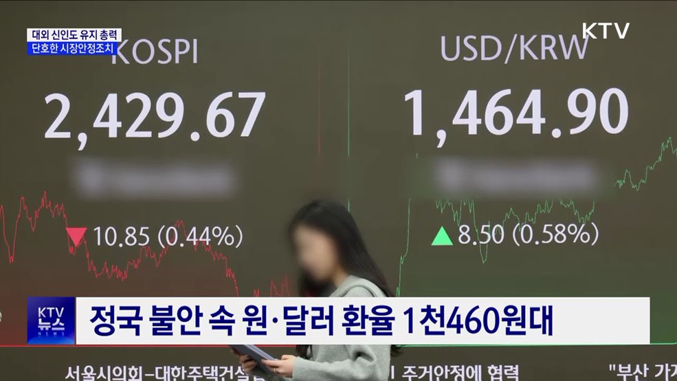 "단호한 시장안정조치···대외 신인도 유지 관리 총력"