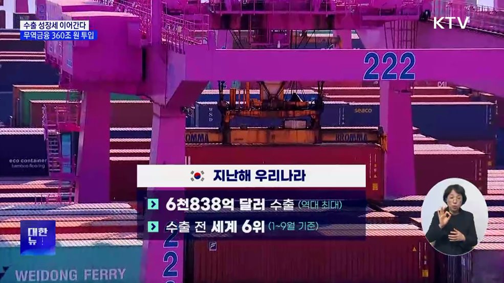 올해 무역금융 360조 원 공급···수출 지원 확대