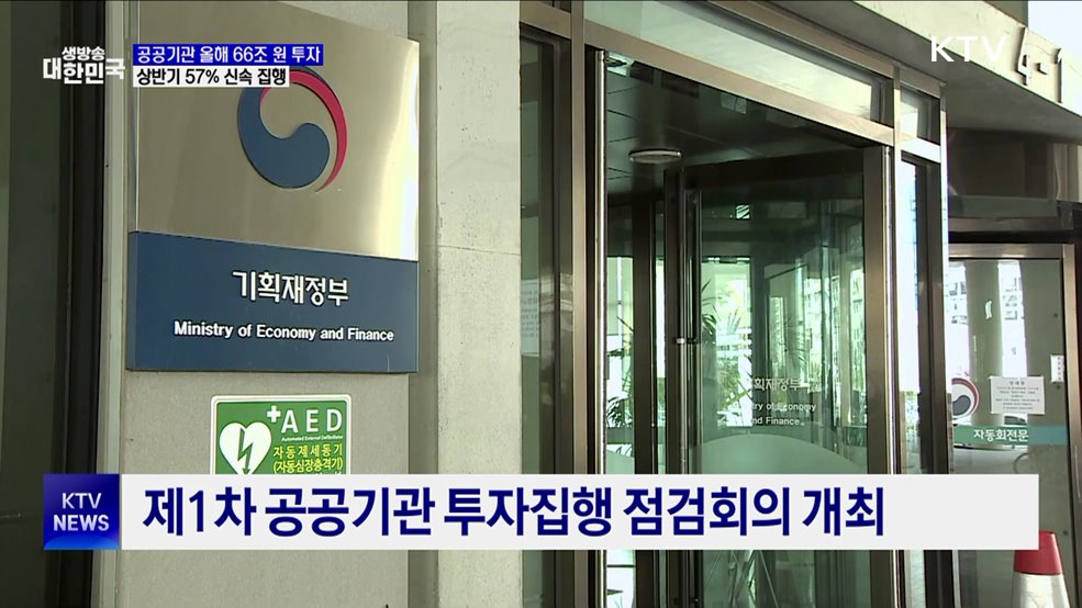 공공기관 올해 66조 원 투자···상반기 57% 신속 집행