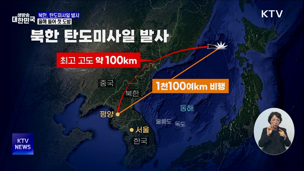 북, 올해 첫 탄도미사일 도발···"경계 태세 강화"