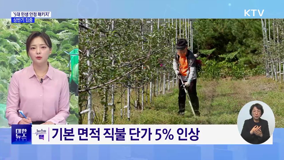 기본 면적 직불 단가 5% 인상···부산항 진해신항 본격 착공 [뉴스의 맥]