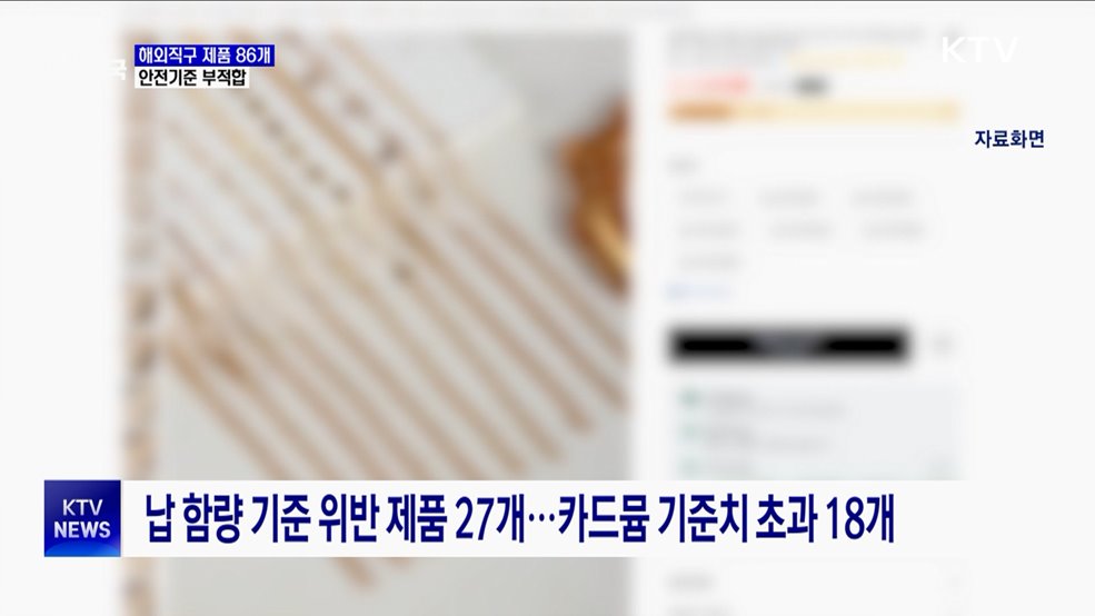 안전기준 부적합 해외직구 제품 86개 국내 유통 차단