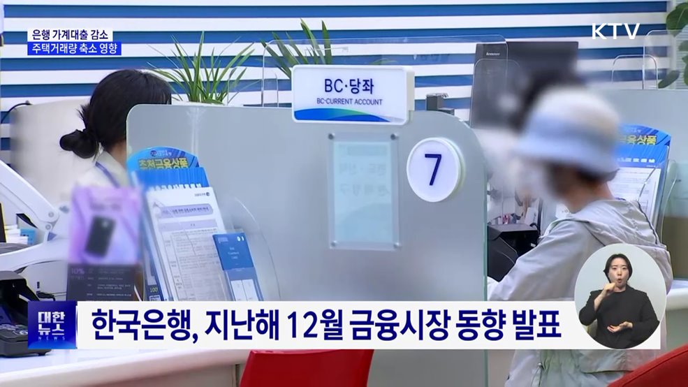 주담대 증가폭 축소···가계대출 9개월 만에 감소