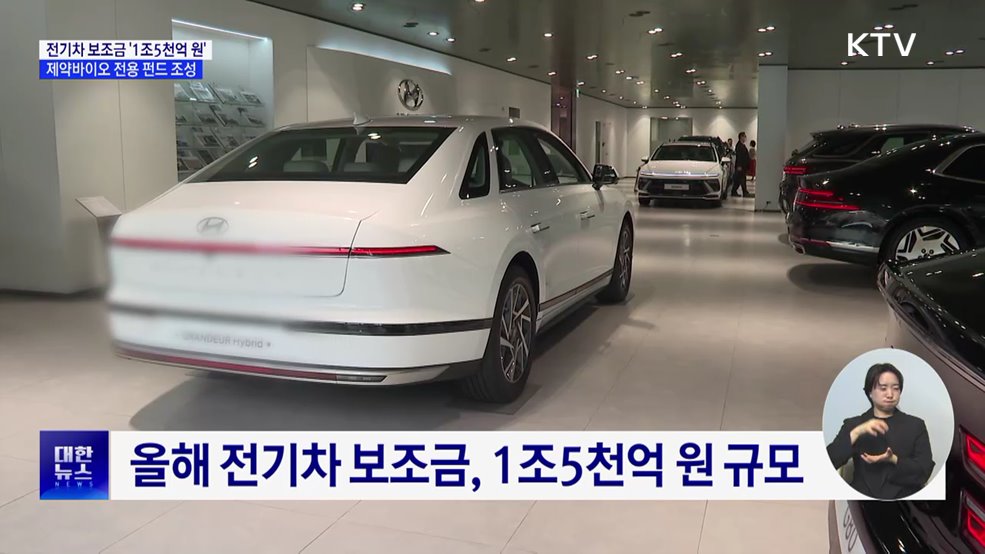 올해 전기차 보조금 1조5천억···제약바이오 펀드 조성