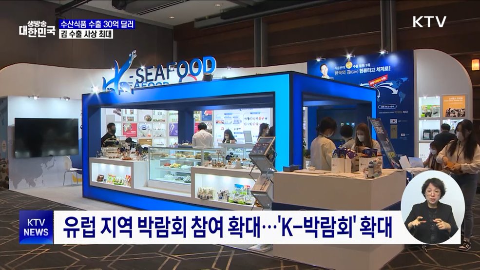 수산식품 수출액 30억 달러 돌파···김 수출 사상 최대