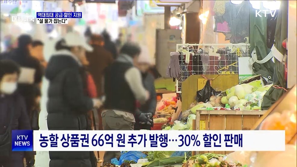 역대 최대 공급·할인 지원···"설 물가 잡는다"