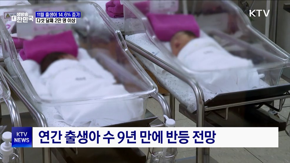 11월 출생아 14.6% 증가···5개월 연속 상승