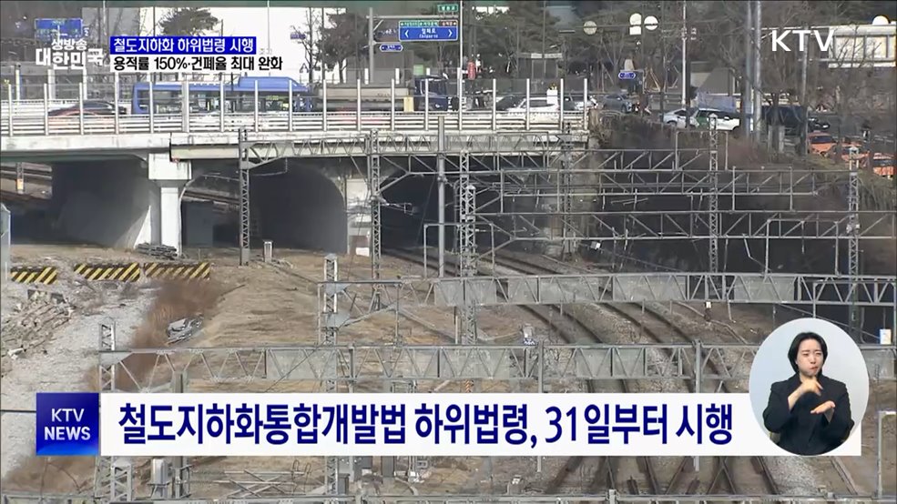 철도지하화 하위 법령 시행···용적률 150%·건폐율 최대 완화