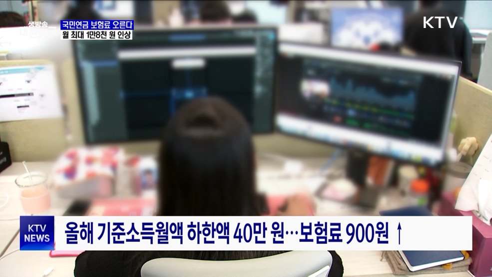 오는 7월 국민연금 보험료 최대 1만8천 원 인상