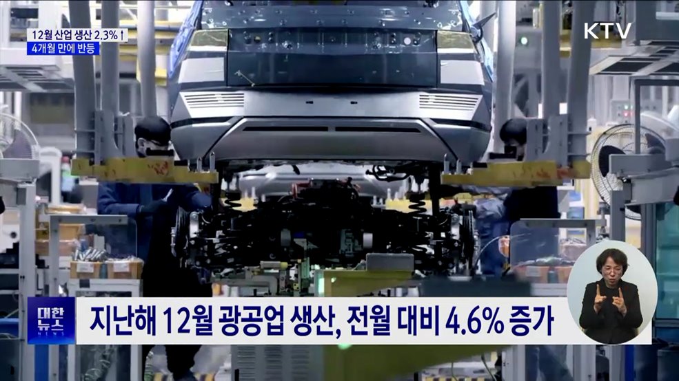 12월 산업 생산 2.3%↑···4개월 만에 반등