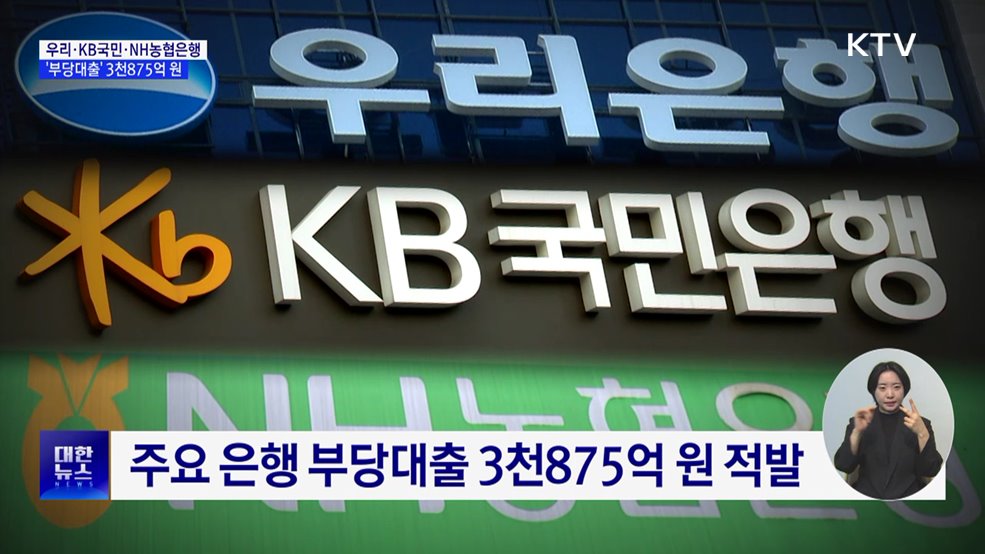 우리·KB국민·NH농협 '부당대출' 3천875억 원 적발