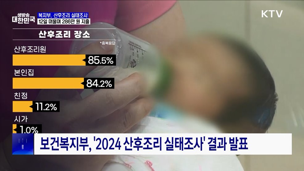 "12일 머물며 286만 원 지출"···산후조리 실태조사