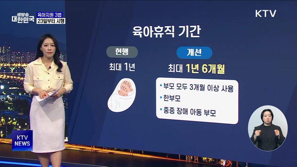 23일부터 맞벌이 육아휴직 '최대 3년'