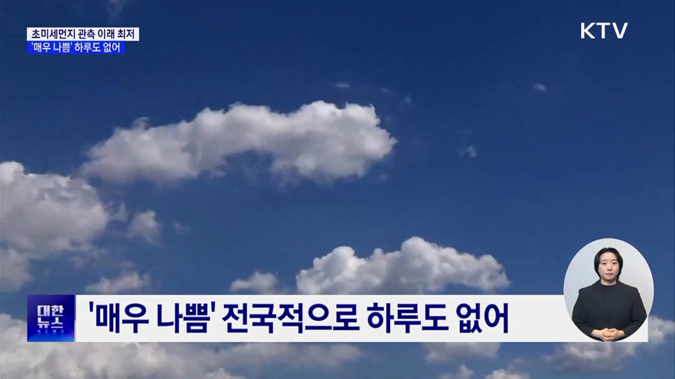 작년 초미세먼지 관측 이래 최저···'매우 나쁨' 하루도 없어