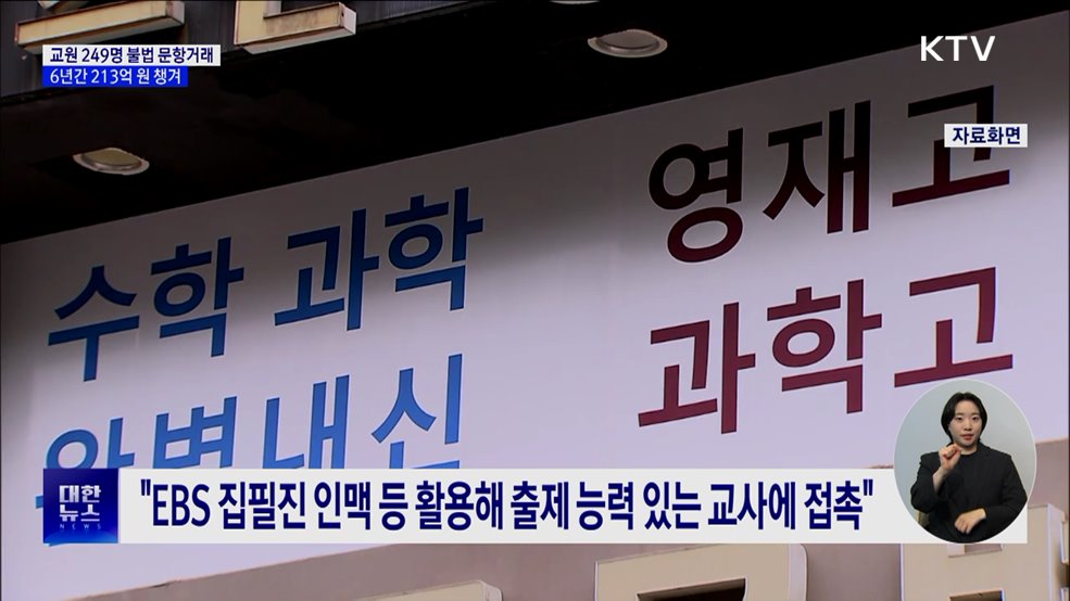 교원 249명, 학원과 불법 문항거래···213억 원 수익