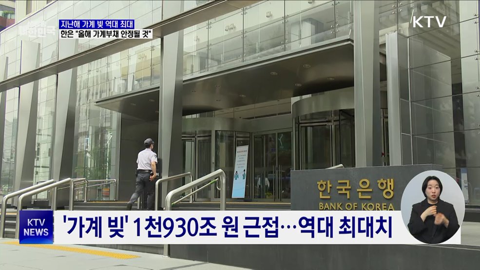 지난해 가계 빚 역대 최대···한은 "올해 가계부채 안정될 것"