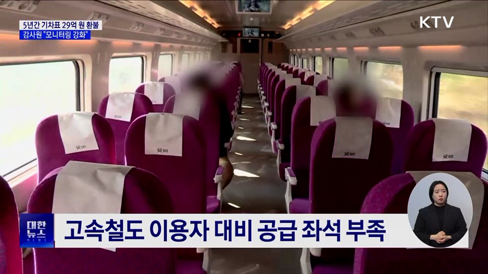 5년간 기차표 29억 원 환불···감사원 "모니터링 강화해야"